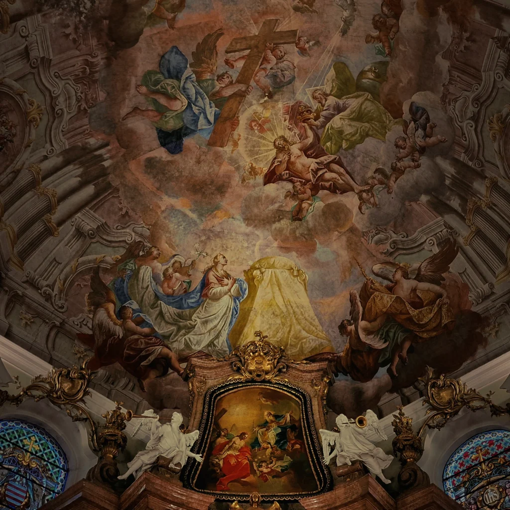 Freska Korunovanie Panny Márie od Antona Schmidta z roku 1770