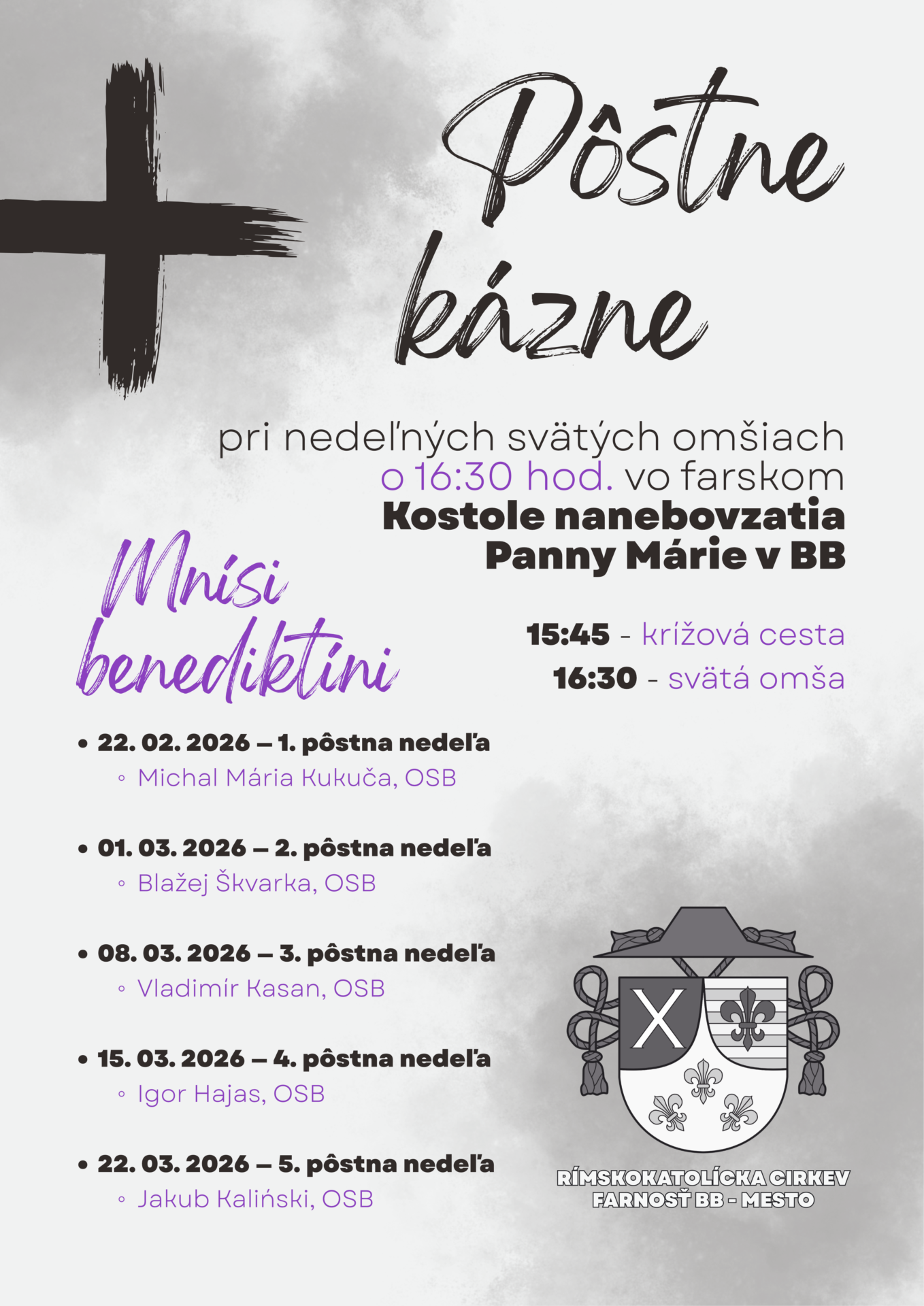 Pôstne kázne 2026